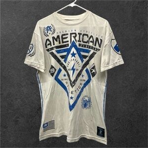 American Fighter By Affliction Distressed White T-Shirt // XL